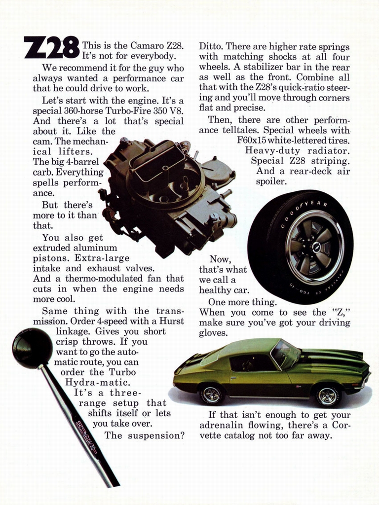 1970 Chev Camaro Canadian Brochure Page 9